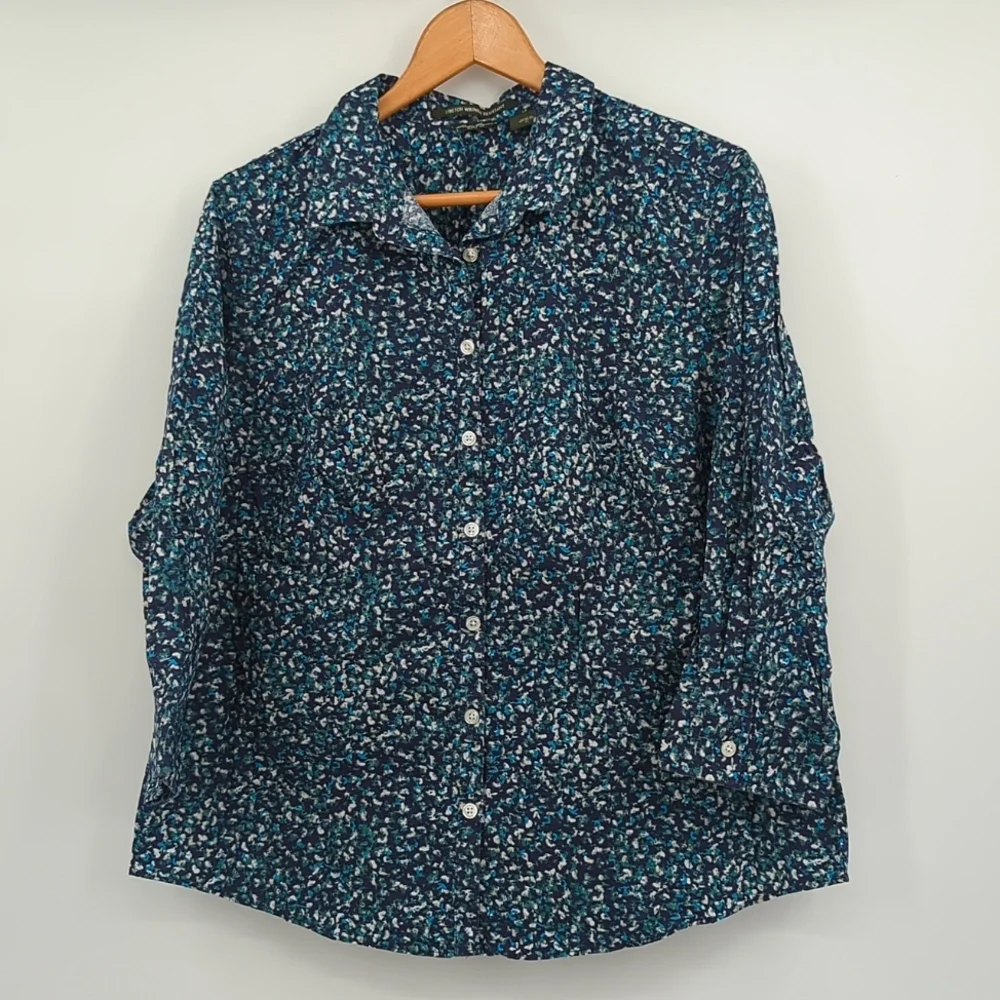 Eddie Bauer Women’s Leaf Motif Button Up Shirt - Picture 1 of 8